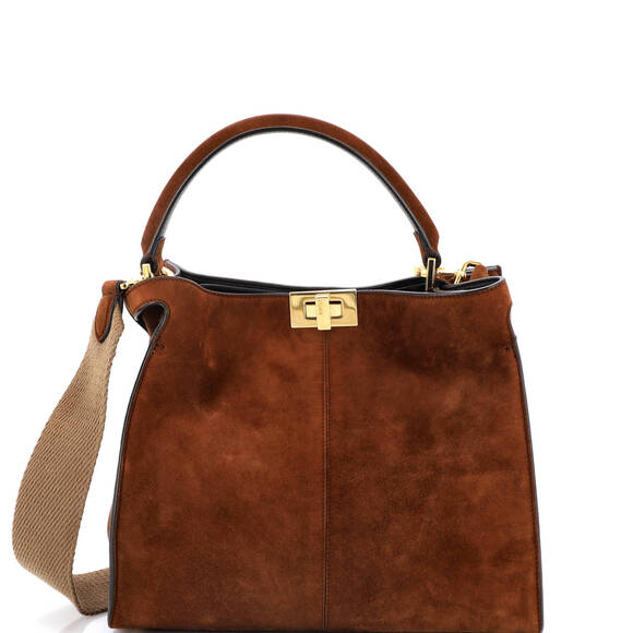 Fendi Handbags - Fendi Medium Peekaboo X-Lite Bag Suede